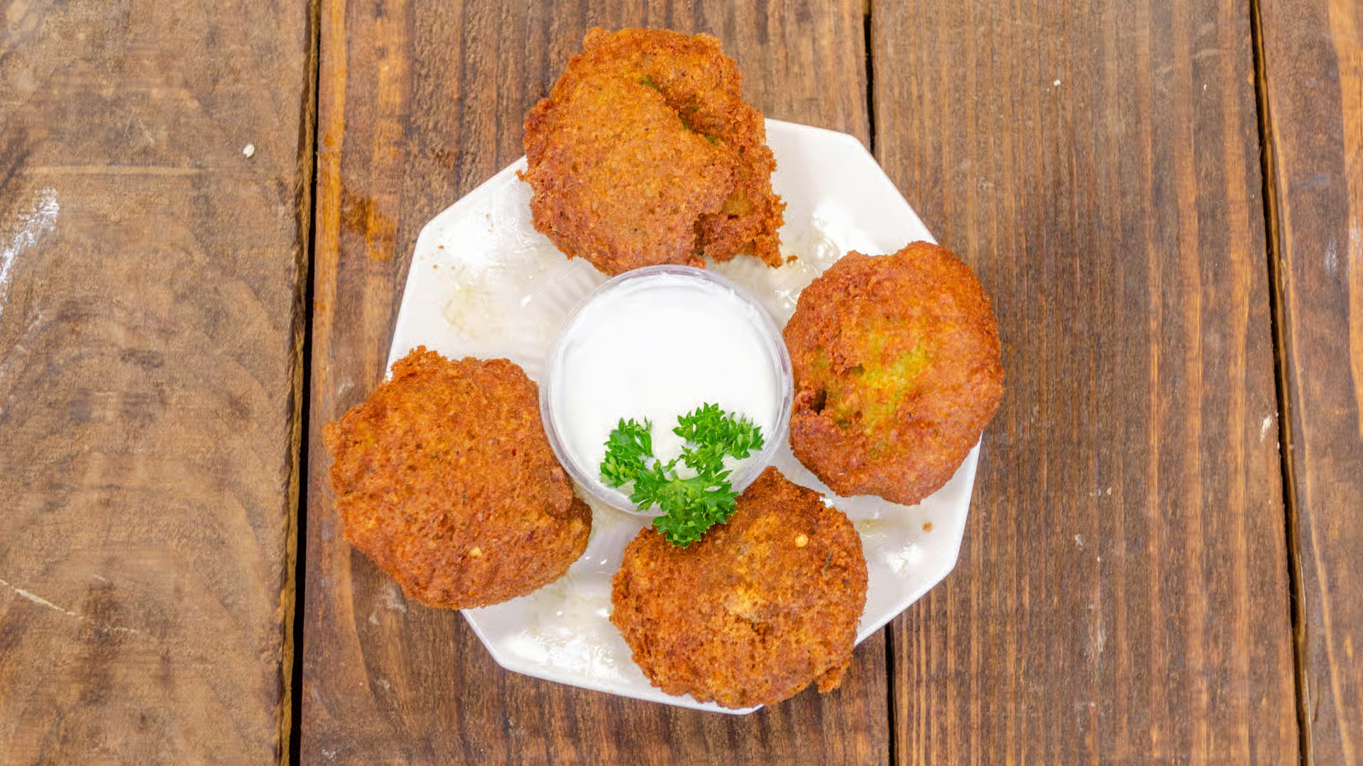 Hummus - Chick peas, garlic, lemon juice, tahini sauce and olive oil.